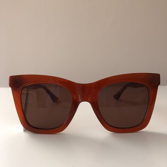 NWT Diff Eyewear Women's Sunglasses Brown/Red/Orange DE01-0618-NHBNN - Picture 2 of 5